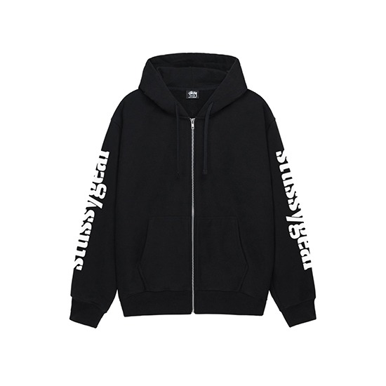 Stussy-Gear-Zip-Hoodie-Black (2) Stussy zippé Gear noir capuche Pull