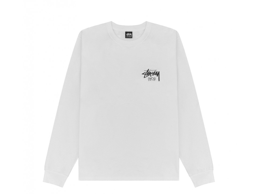 Stussy-Paris-White-Sweatshirt-1 (2) Stussy Paris Blanc Merch Sweatshirt