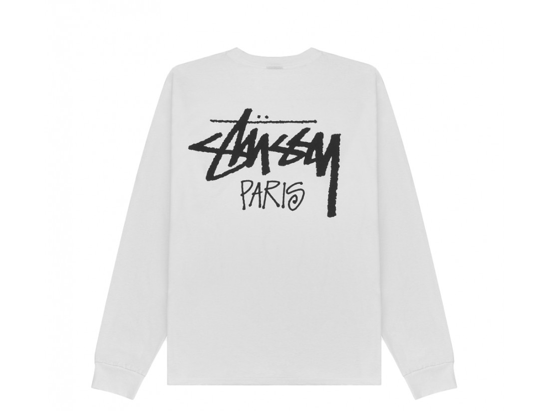 Stussy-Paris-White-Sweatshirt (2) Stussy Paris Blanc Merch Sweatshirt