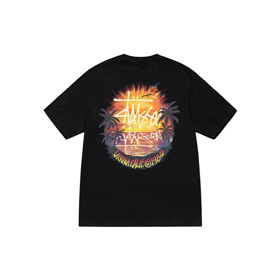 Stussy-Sunset-T-Shirt-Black (2) Stussy Coucher de soleil Merch Shirt