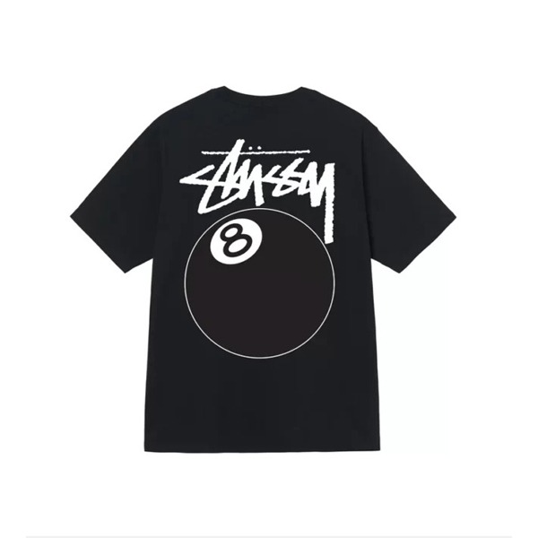 T-Shirt-stussy-8-ball Stussy 8 Ball Crop Noir Merch Shirt